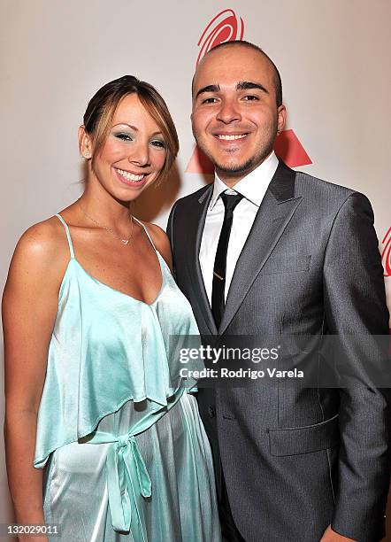 Singer Andres Saavedra and actress Catalina Mesa arrive at the 2011 Latin Recording Academy Person Of The Year honoring Shakira held at the Mandalay...