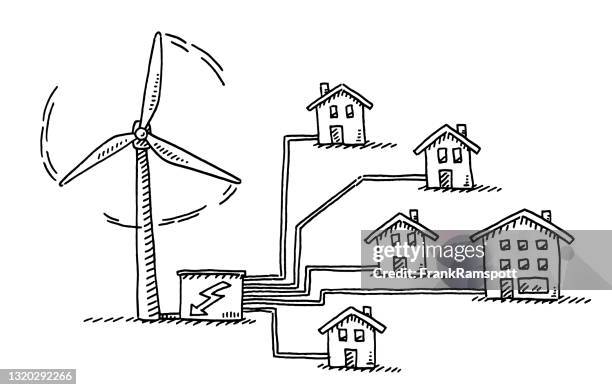 Wind Power Drawing Wind Turbine Drawing Photos and Premium High Res Pictures - Getty Images