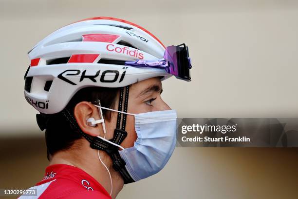 Victor Lafay of France and Team Cofidis at start during the 104th Giro d'Italia 2021, Stage 18 a 231km stage from Rovereto to Stradella / Mask /...