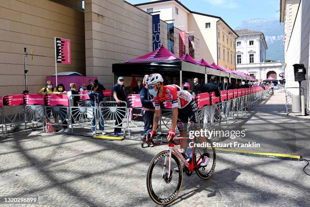 Simon Pellaud of Switzerland and Team Androni Giocattoli - Sidermecat start in Rovereto City during the 104th Giro d'Italia 2021, Stage 18 a 231km...