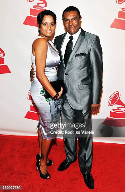 Singer Jose Alberto El Canario and guest arrive at the 2011 Latin Recording Academy Person Of The Year honoring Shakira held at the Mandalay Bay...