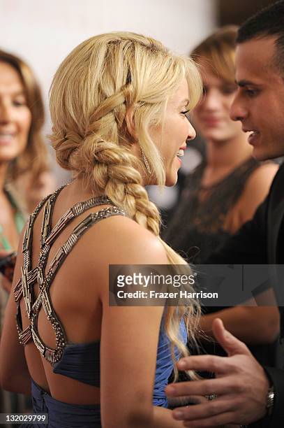 Honoree Shakira arrives at the 2011 Latin Recording Academy's Person of the Year honoring Shakira at Mandalay Bay Resort & Casino on November 9, 2011...