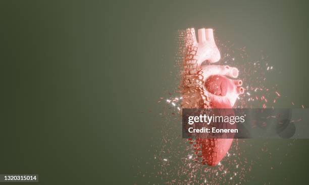 dissolving human heart - heart disease stock pictures, royalty-free photos & images