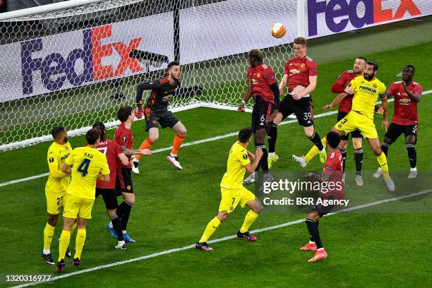 Header by Scott McTominay of Manchester United during the UEFA Europa League Final match between Villarreal CF and Manchester United at Stadion...