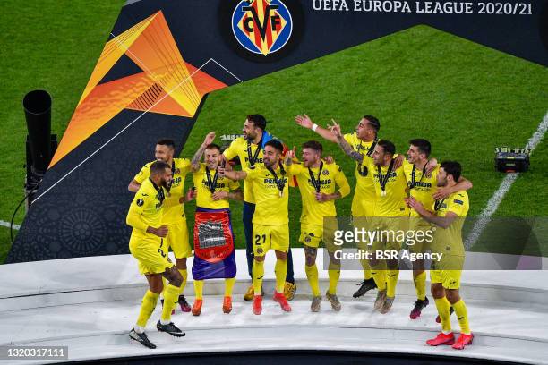 Team of Villarreal CF celebrating the win of the UEFA Europa League during the UEFA Europa League Final match between Villarreal CF and Manchester...