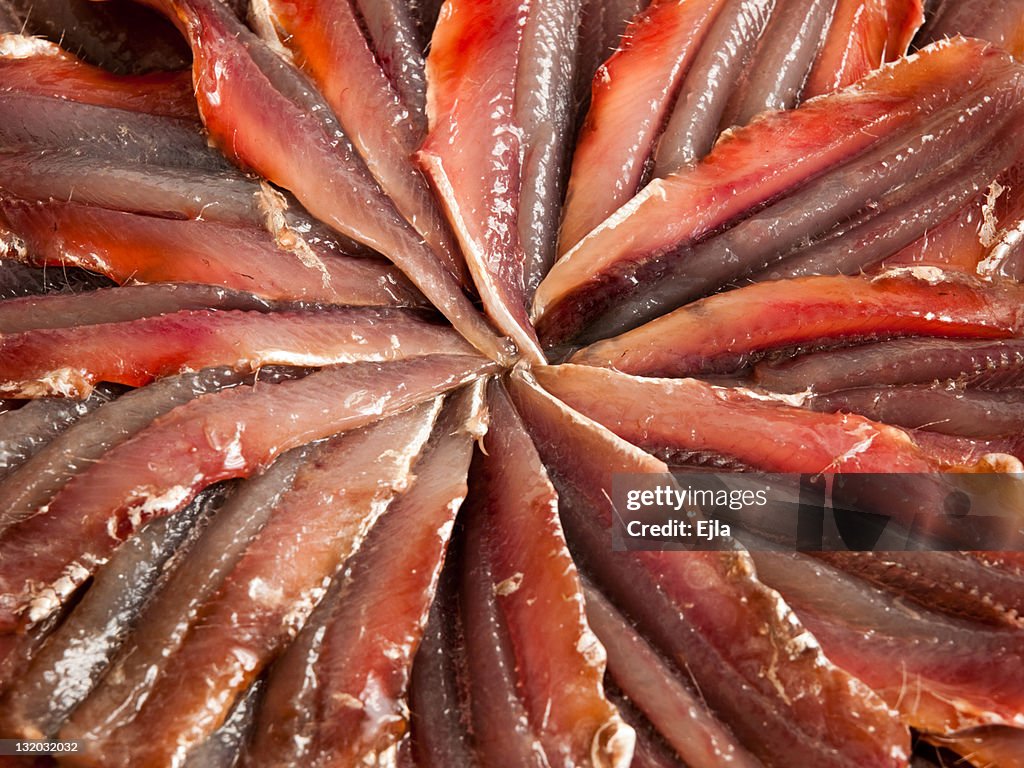 Blue fish (Sardellen) raw filles