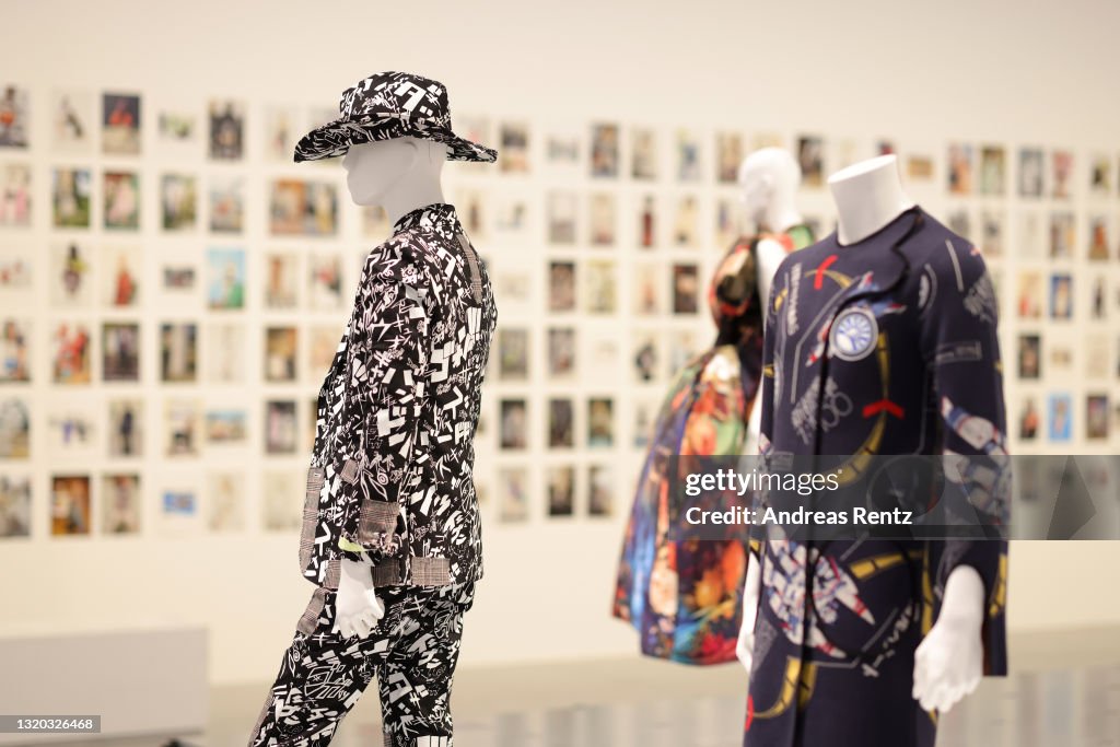 A suit and a hat by Nozomi Ishiguro Haute Couture is seen during the ...