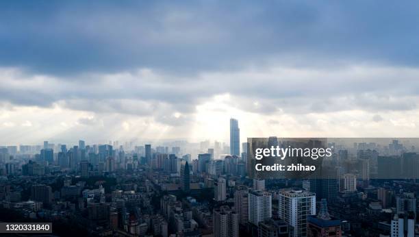 aerial view of kunming city landscape in china - kunming foto e immagini stock