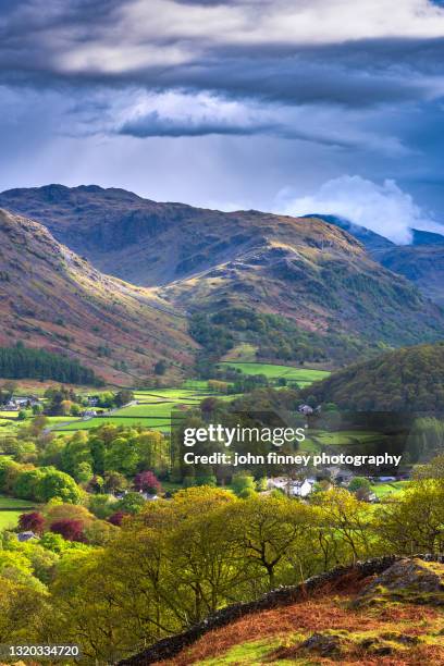 lake district - rosthwaite - borrowdale - village - england - storm - the bigger picture englische redewendung stock-fotos und bilder
