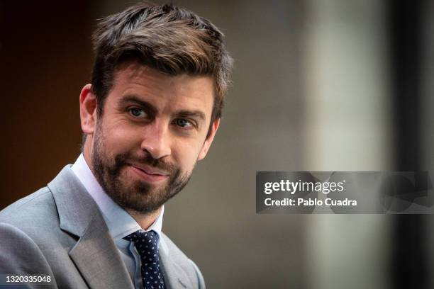 Gerard Piqué attends Davis Cup by Rakuten Finals 2021 presentation at Casa de Correos on May 27, 2021 in Madrid, Spain.