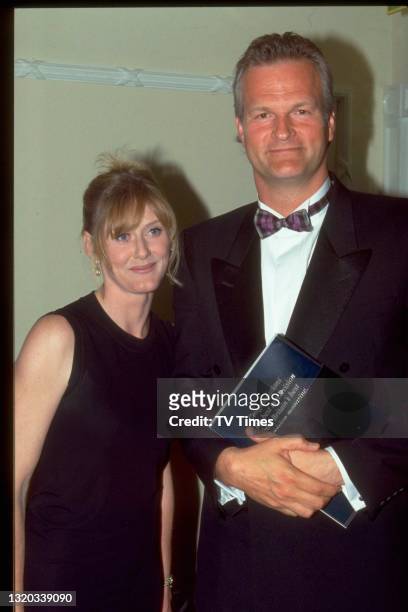 Bloomin' Marvellous co-stars Sarah Lancashire and Clive Mantle photographed at the BAFTA TV Awards, circa 1998.
