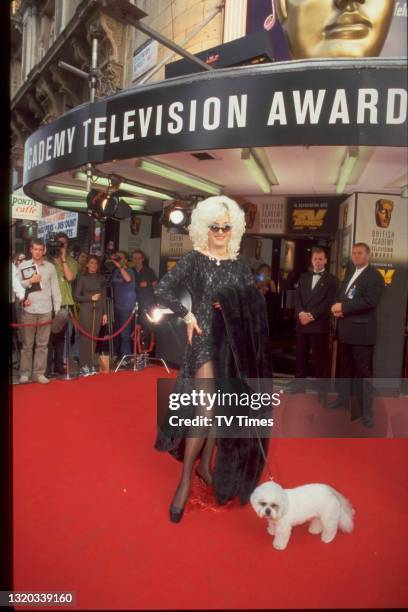 Comedian and television presenter Paul O'Grady , arriving at the BAFTA TV Awards, circa 1998.