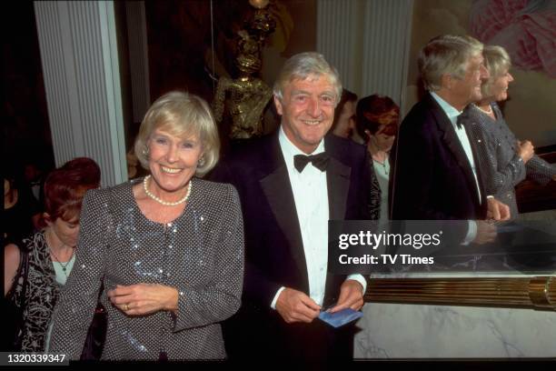 Television host Michael Parkinson and his wife Mary at the BAFTA TV Awards, circa 1998.