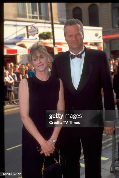 Bloomin' Marvellous co-stars Sarah Lancashire and Clive Mantle photographed at the BAFTA TV Awards, circa 1998.