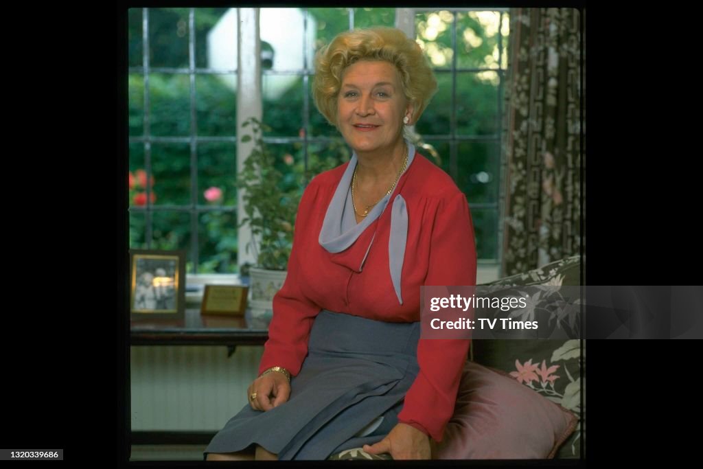 Actress Mollie Sugden, best known for portraying Mrs Slocombe in the