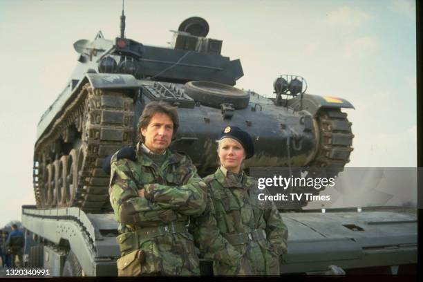 Actors Michael Brandon and Glynis Barber in character as James Dempsey and Harriet Makepeace for the 'Extreme Prejudice' episode of crime drama...