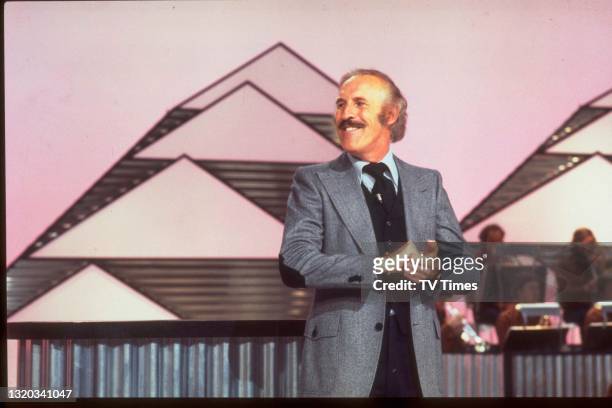 Host Bruce Forsyth on the set of Big Night, circa 1978.