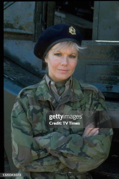 Actress Glynis Barber in character as Sgt. Harriet Makepeace for the 'Extreme Prejudice' episode of crime drama Dempsey And Makepeace, circa 1986.