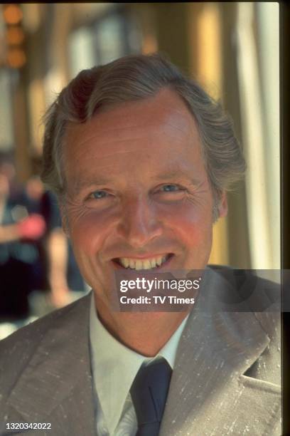 Radio and television presenter Nicholas Parsons, circa 1977.