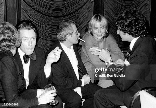 Halston, Joe Eula, Margaux Hemingway and Errol Wetson attend "The Towering Inferno" Premiere Party at the Four Seasons Hotel in New York City on...