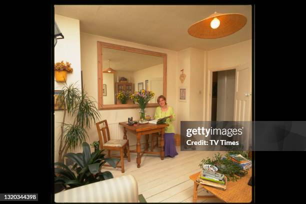 Actress Liz Crowther photographed at home, circa 1997.