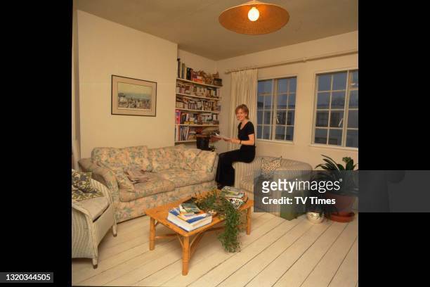 Actress Liz Crowther photographed at home, circa 1997.