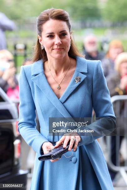 Catherine, Duchess of Cambridge arrives at the Closing Ceremony of the General Assembly of the Church of Scotland at the General Assembly Buildings...
