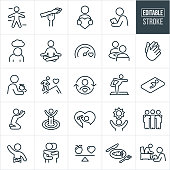 Health and Wellness Thin Line Icons - Editable Stroke