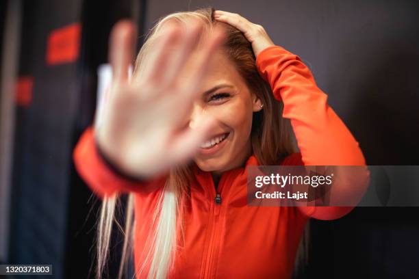 young woman - shy stock pictures, royalty-free photos & images