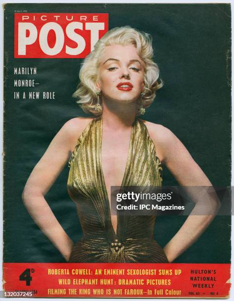 American actress Marilyn Monroe as she appears in 'Gentlemen Prefer Blondes', 1953. Picture Post Cover: Marilyn Monroe - In A New Role - pub. 24th...