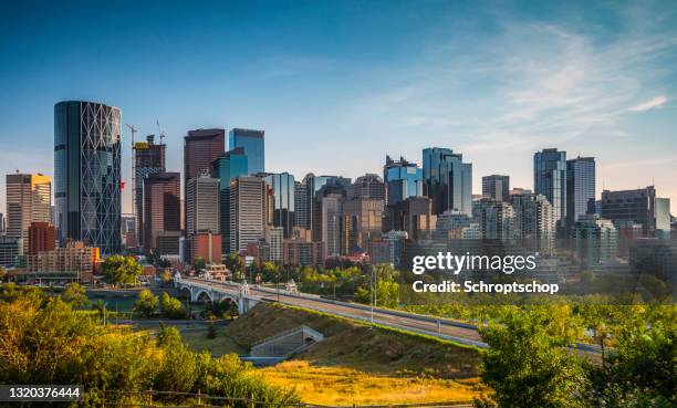 calgary city skyline - calgary stock pictures, royalty-free photos & images