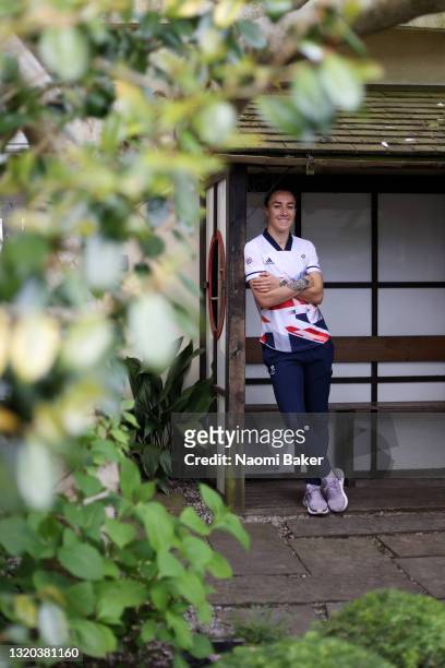 Lucy Bronze of Great Britain poses for a photo to mark the official announcement of the women's football team selected to Team GB for the Tokyo 2020...