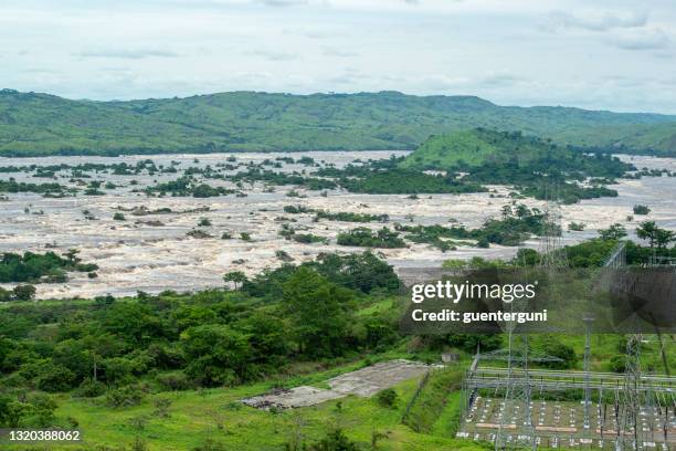 inga dams, africas largest hydroelectric power plant, congo - falling water flowing water stock pictures, royalty-free photos & images