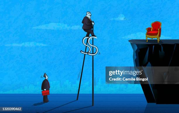 power of money - stilts stock illustrations