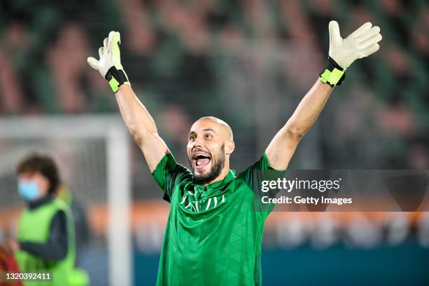 Niki Maenpaa of Venezia FC celebrates being promoted to Serie A after the Serie B Playoffs Final match between Venezia FC and AS Cittadella at Stadio...