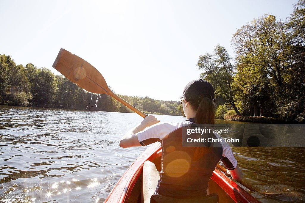 Girl in canoe