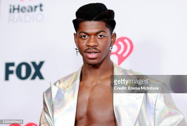 Lil Nas X attends the 2021 iHeartRadio Music Awards at The Dolby Theatre in Los Angeles, California, which was broadcast live on FOX on May 27, 2021.