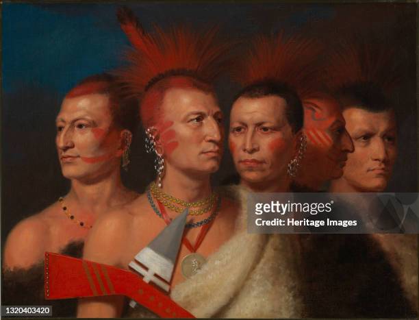 Young Omahaw, War Eagle, Little Missouri, and Pawnees, 1821. Artist Charles Bird King.
