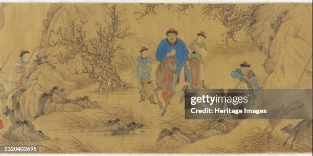 Hunting Scene, 18th century. Formerly attributed to Wang Meng. Artist Unknown.