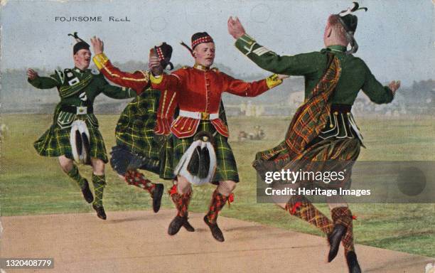 Foursome Reel, 1934. Traditional Scottish dancing. Artist Unknown.