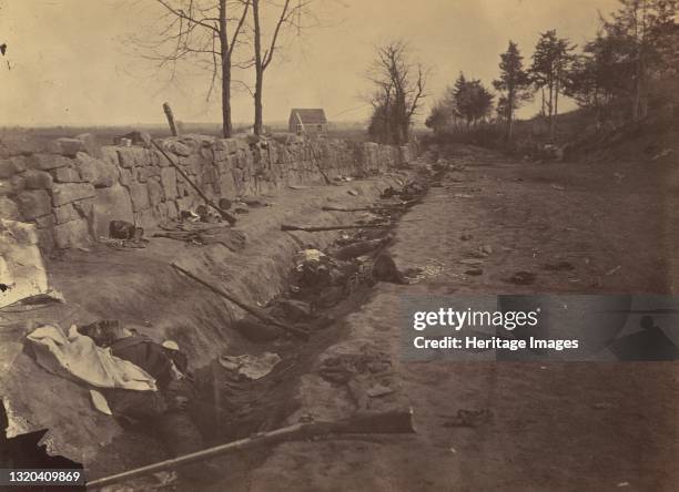 Stone Wall, Rear of Fredericksburg, with Rebel Dead, May 3, 1863. Artist Andrew Joseph Russell.