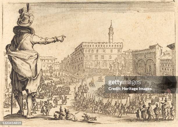 Piazza della Signoria, Florence, circa 1622. Artist Jacques Callot.