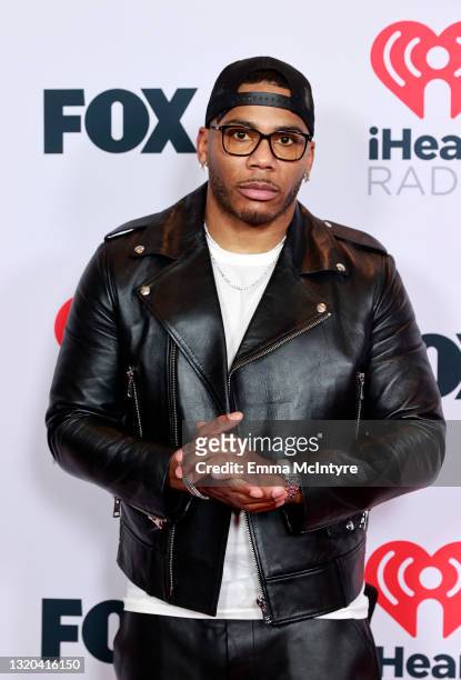 Nelly attends the 2021 iHeartRadio Music Awards at The Dolby Theatre in Los Angeles, California, which was broadcast live on FOX on May 27, 2021.