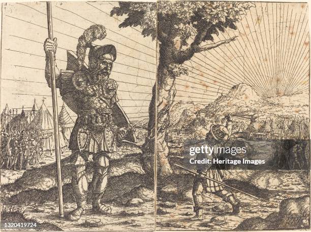 David and Goliath, 1551. Artist Hans Sebald Lautensack.