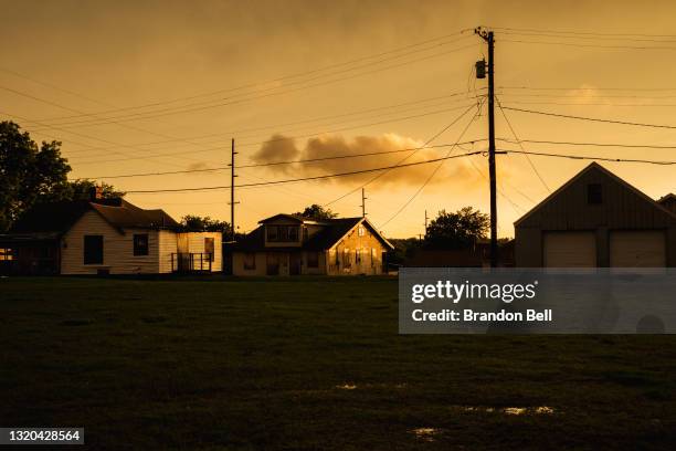 The sky begins to clear following a thunderstorm on May 27, 2021 in Tulsa, Oklahoma. May 31 marks 100 years since a white mob attacked Tulsa's Black...