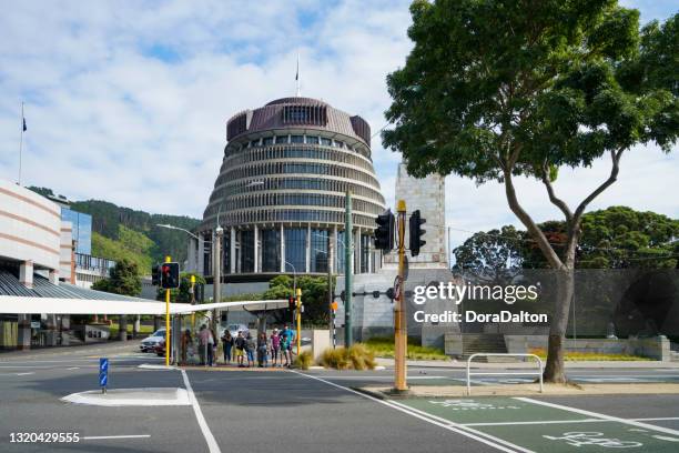 蜂巢大廈，紐西蘭議會大廈，惠靈頓，北島，紐西蘭 - beehive new zealand 個照片及圖片檔