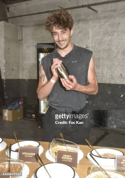Maxence Danet Fauvel attends the 'Gims x Magnum' ice cream launch at Espace Amelot on May 27, 2021 in Paris, France.