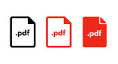 pdf document file format icon set