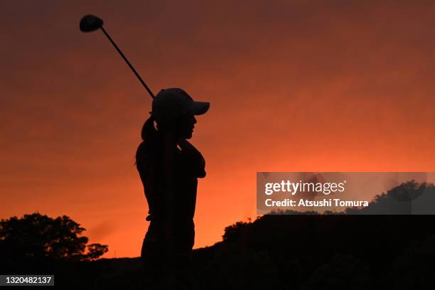 Bo-mee Lee of South Korea hits her tee shot on the 8th hole during the second round of the Resorttrust Ladies at St. Creek Golf Club on May 28, 2021...