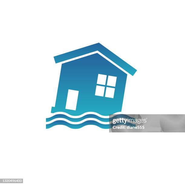 homeowners insurance icon - flood stock illustrations
